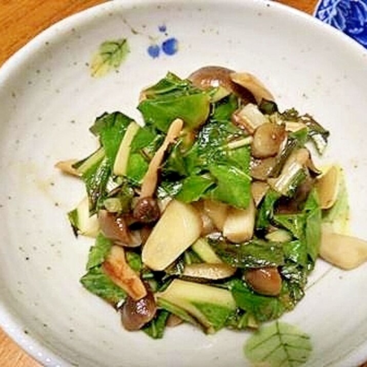 青菜としめじの 大蒜炒め